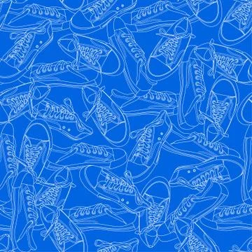 Sneakers seamless pattern. Stock Illustration
