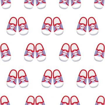 Sneakers seamless pattern Illustrazione stock