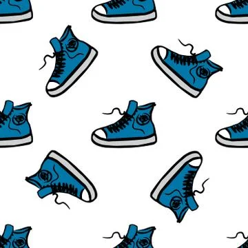 Sneakers seamless pattern Stock Illustration
