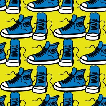 Sneakers seamless pattern Stock Illustration