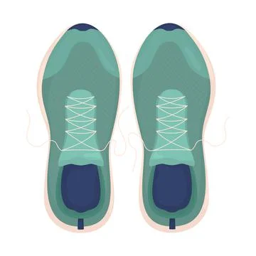 Sneakers semi flat color vector editable objects Stock Illustration