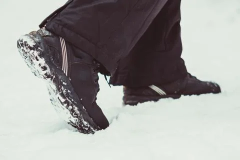 Sneakers in the snow Stock Photos
