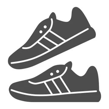 Sneakers solid icon, Gym concept, Running shoes sign on white background, sport Illustrazione stock