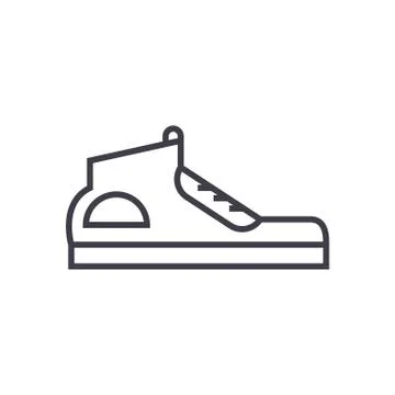 Sneakers vector line icon, sign, illustration on background, editable strokes Stock Illustration