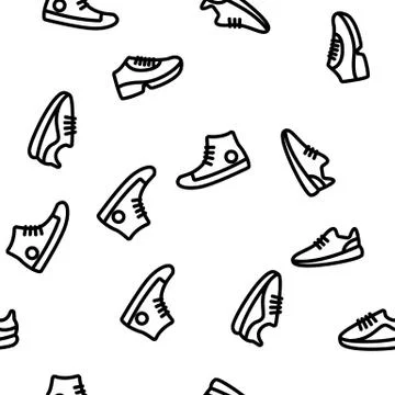 Sneakers Vector Seamless Pattern Stock Illustration