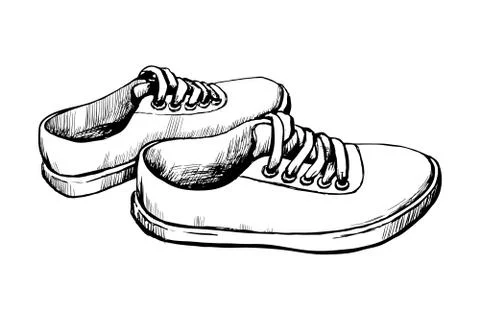 Sneakers vector sketch Stock Illustration