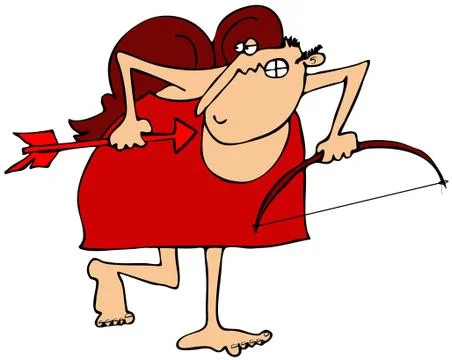 Sneaky Cupid Stock Illustration