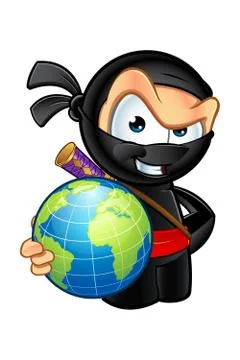 Sneaky Looking Ninja Character Stock Illustration