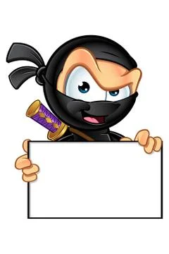 Sneaky Looking Ninja Character Stock Illustration
