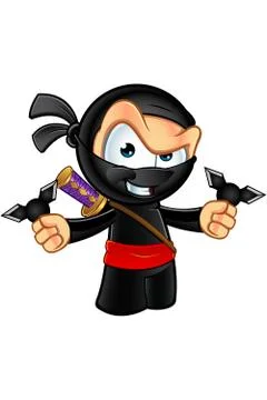 Sneaky Looking Ninja Character Illustrazione stock