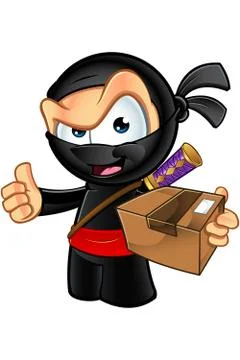 Sneaky Looking Ninja Character Stock Illustration