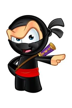 Sneaky Looking Ninja Character Stock Illustration