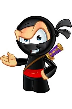 Sneaky Looking Ninja Character Illustrazione stock