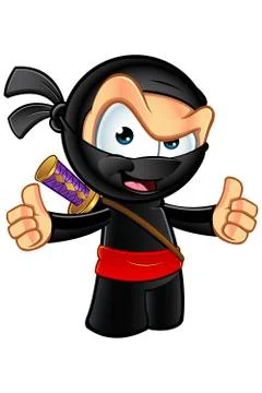 Sneaky Looking Ninja Character Illustrazione stock