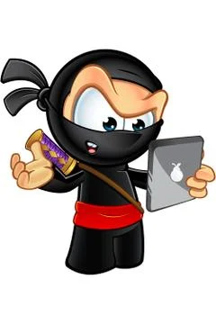 Sneaky Looking Ninja Character Illustrazione stock