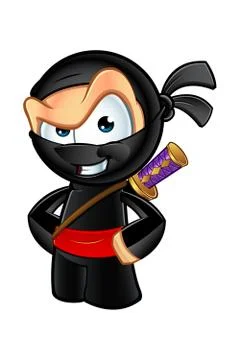 Sneaky Looking Ninja Character Illustrazione stock