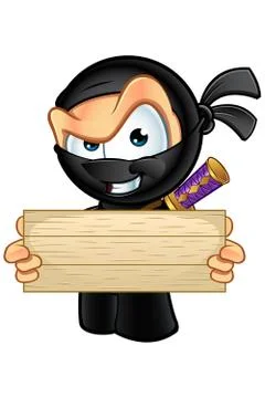 Sneaky Looking Ninja Character Stock Illustration