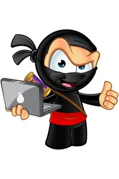 Sneaky Looking Ninja Character Stock Illustration