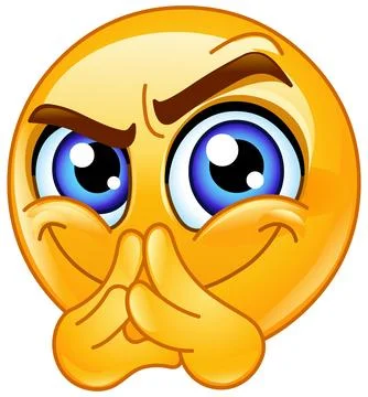 Sneaky Plotting Emoticon Stock Illustration