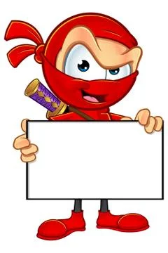 Sneaky Red Ninja Character Stock Illustration