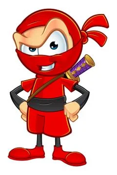 Sneaky Red Ninja Character Stock Illustration