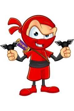 Sneaky Red Ninja Character Stock Illustration