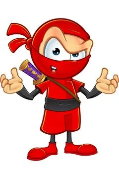 Sneaky Red Ninja Character Stock Illustration