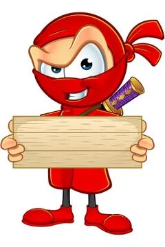 Sneaky Red Ninja Character Illustrazione stock