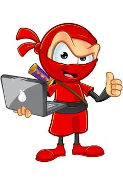 Sneaky Red Ninja Character Stock Illustration