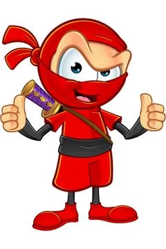 Sneaky Red Ninja Character Stock Illustration