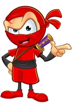 Sneaky Red Ninja Character Stock Illustration