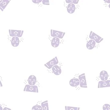 Sneeze reflex glyph seamless pattern Stock Illustration