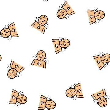 Sneeze reflex vector seamless pattern Stock Illustration