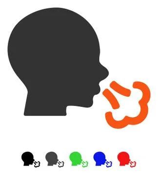 Sneezing Flat Icon Stock Illustration