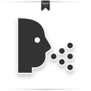Sneezing Head shadow vector icon. Stock Illustration
