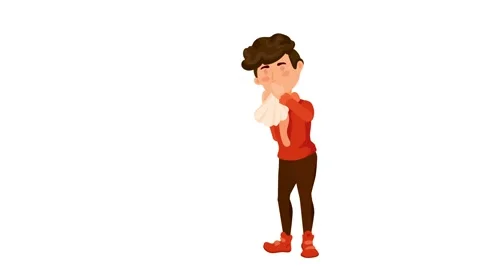 Sneezing man Suffering a Cold or Allergy Attack. Stock Footage 281507782