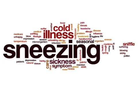 Sneezing word cloud Stock Illustration