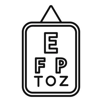 Snellen chart hanging on wall representing eyesight test Illustrazione stock