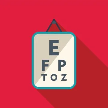 Snellen eye chart hanging on wall for vision examination Illustrazione stock
