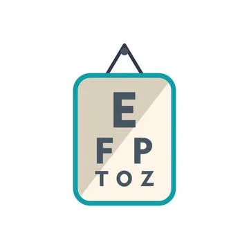 Snellen eye chart hanging on wall at doctor office Stock Illustration