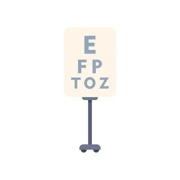 Snellen eye chart showing decreasing letter sizes for vision test Stock Illustration