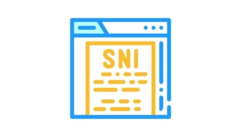 Sni protocol color icon animation Stock Footage 166905820