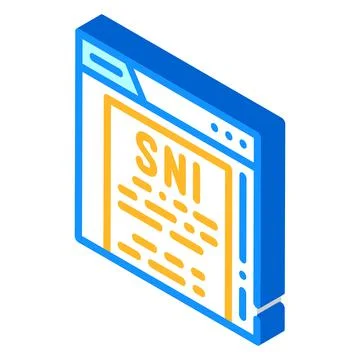 Sni protocol isometric icon vector illustration sign Stockillustratie