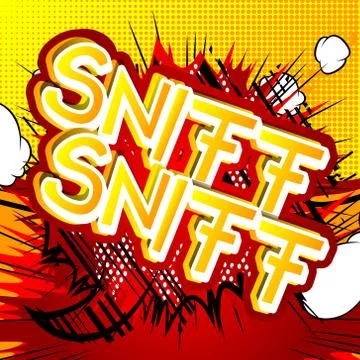 Sniff Sniff- Vector illustrated comic book style expression. Stock Illustration