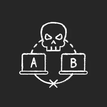 Sniffing attack chalk white icon on dark background Stock Illustration