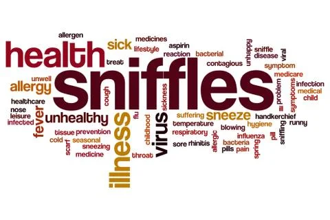 Sniffles word cloud Stock Illustration