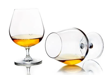 Snifters with brandy or cognac Stock Photos