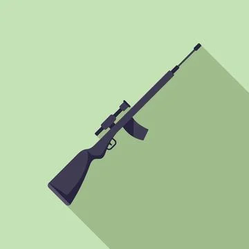 Sniper barrel icon flat vector. Rifle gun Stock Illustration