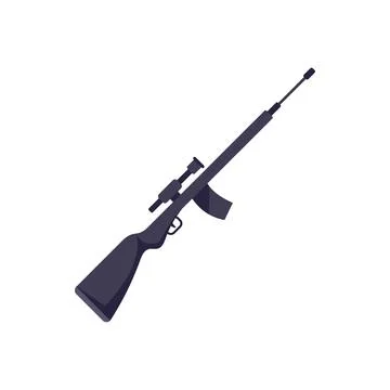 Sniper barrel icon flat vector. Rifle gun Stock Illustration