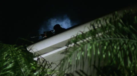 Sniper From Below Close Up Stockbeeldmateriaal 45890699